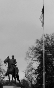 General Forrest beneath the American flag.