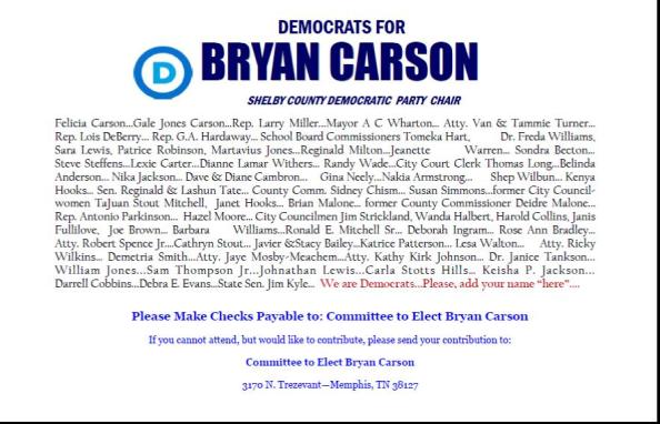Bryan Carson's Endorsements